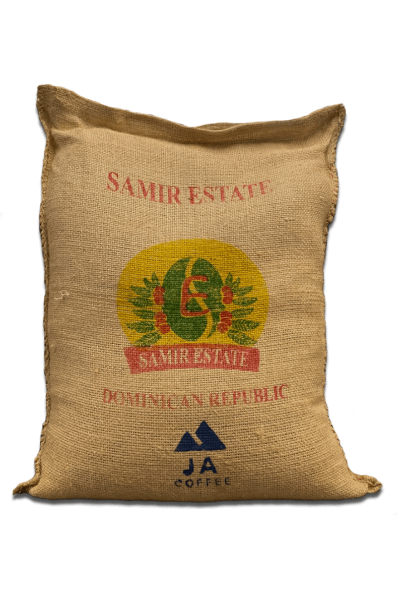 Sac de 60 kg de grains de café vert de la République dominicaine provenant de la ferme Samir Estate, lavés - Vente en gros.