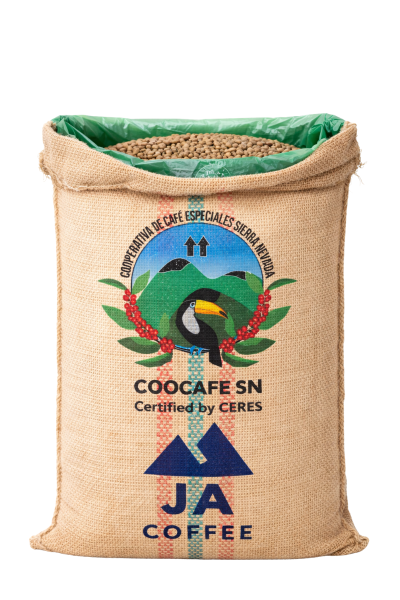 70kg Bag Colombia Sierra Nevada San Pedro Green Coffee Beans, Washed - Wholesale