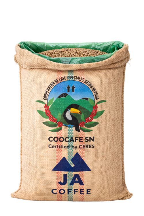 70kg Bag Colombia Sierra Nevada San Pedro Green Coffee Beans, Washed - Wholesale