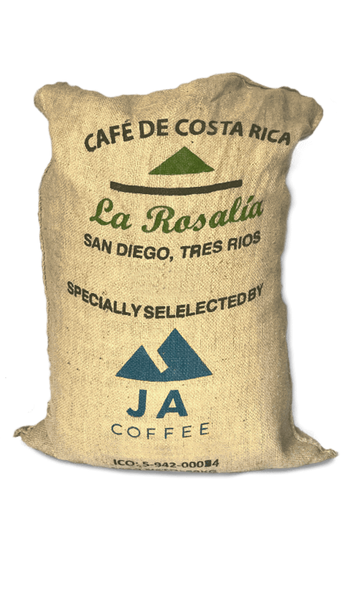 Sac de 69 kg de grains de café vert du Costa Rica provenant du domaine La Rosalia, Naturel - Vente en gros. 