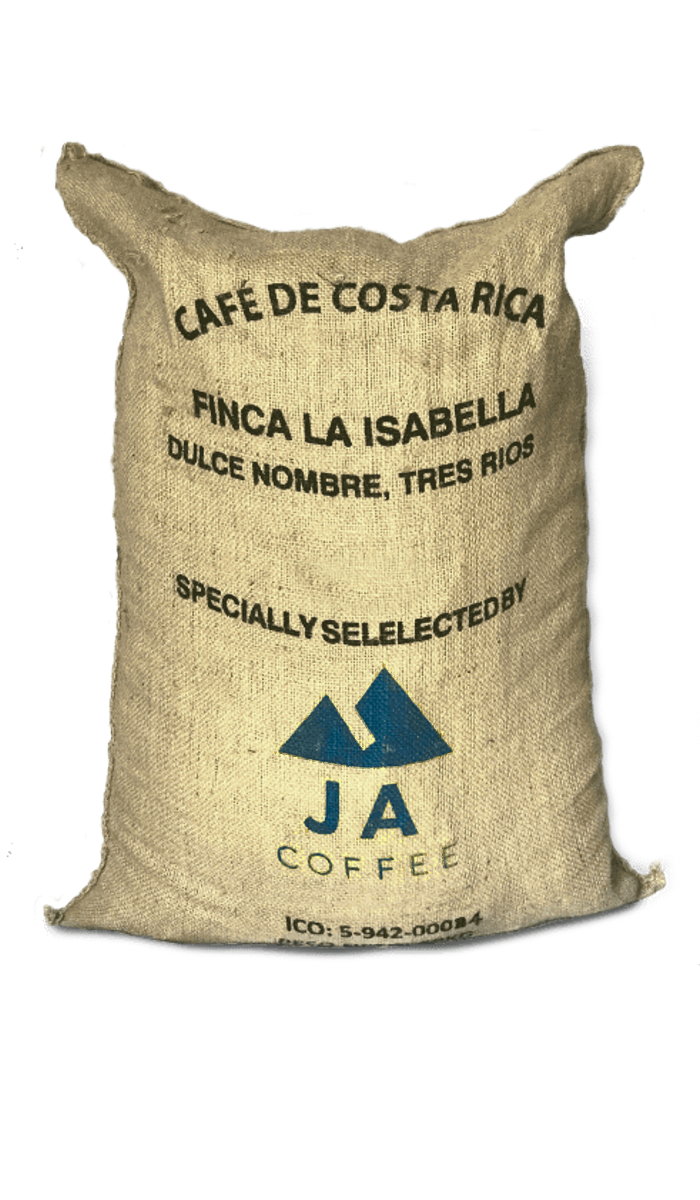 Green specialty wholesale bag of costa rican coffee from La Isabella