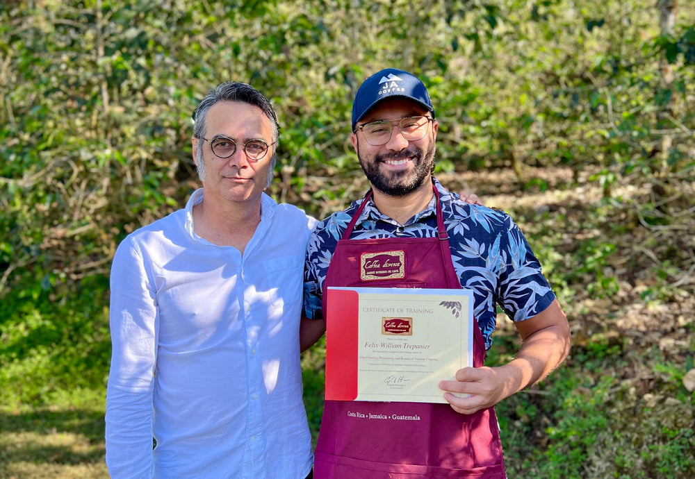 Gonzalo Hernandez from Coffea diversa and Felix from JA Coffee, in Costa Rica