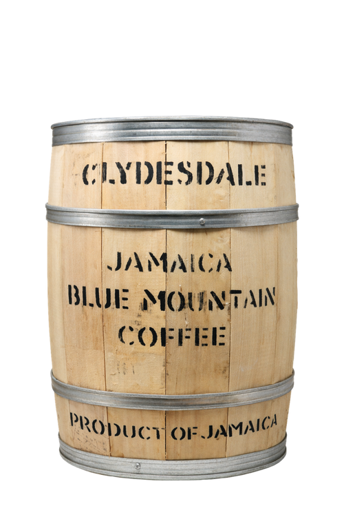 Barrel of Jamaica Blue Mountain Green Coffee Beans from Clydesdale Estate - Grade 1 Washed - Wholesale