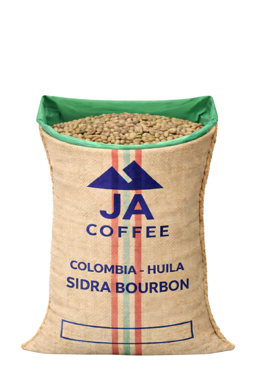 70kg Bag of Colombia Huila Sidra Bourbon Green Coffee Beans, Natural - Wholesale