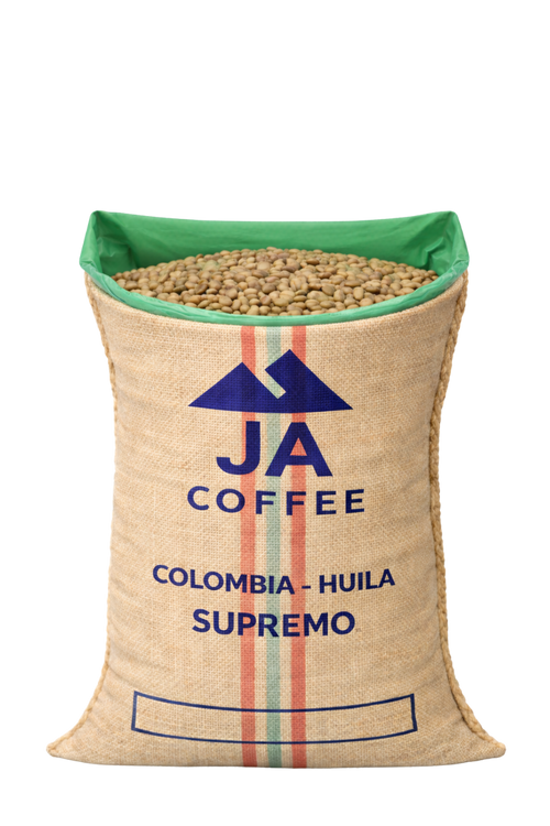 70kg Bag of Colombia Huila Supremo Green Coffee Beans, Washed - Wholesale