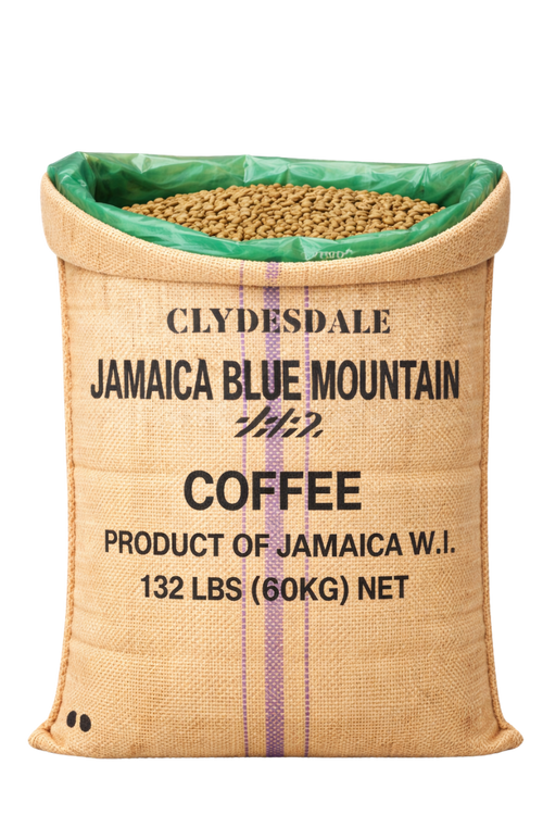 60kg bag of Jamaica Blue Mountain Green Coffee Beans from Clydesdale Estate, washed - Grade Select - Wholesale