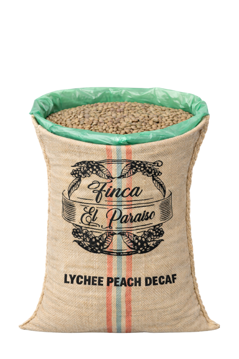 35kg Bag of Colombian Finca El Paraiso Lychee Peach, Decaf - Wholesale