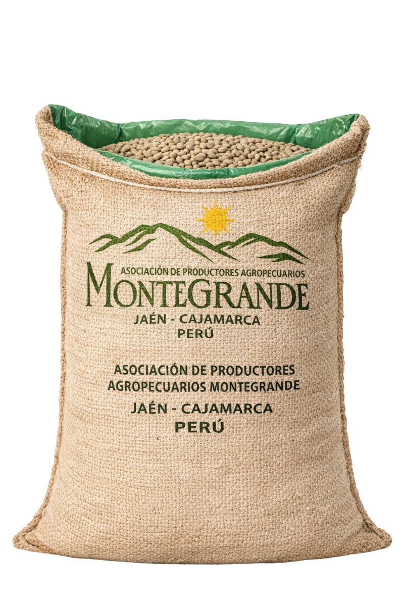 Sac de 69 kg de grains de café vert certifié Faitrade et Bio, lavé - Vente en gros